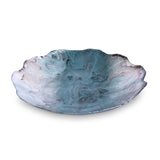 New Orleans Glass light teal silver foil centerpiece w/scalloped edges