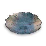 New Orleans Glass light teal gold foil centerpiece w/scalloped edges