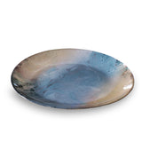 New Orleans Glass Light Teal Gold Foil Round Platter
