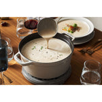 STAUB CAST IRON - Round Cocottes 7 Qt White Truffle