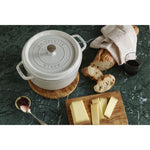 STAUB CAST IRON - Round Cocottes 7 Qt White Truffle