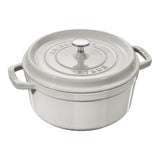 STAUB CAST IRON - Round Cocottes 7 Qt White Truffle