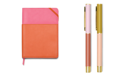 Designworks Pink + Chili notebook and pen set