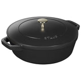 STAUB CAST IRON - SETS 4-PC STACKABLE SET, BLACK MATTE, CAST IRON