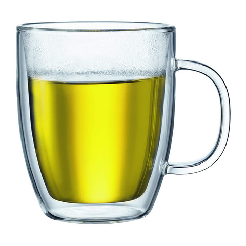 Bistro 2 Piece Double Wall Jumbo Mug, 15 oz, Clear