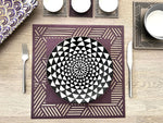 Piazza Eggplant Double-Sided Coasters set of 4