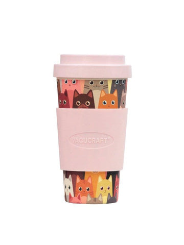 Bamboo Fiber Coffee & Tea Cup Animal Collection CAT (Pink)