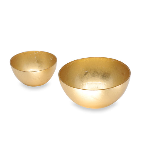 New Orleans Glass Gold Foil Round Small Bowl Set