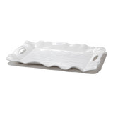 Vida Havana Rectangular Tray with Handles White