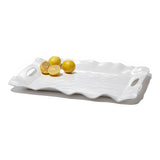 Vida Havana Rectangular Tray with Handles White