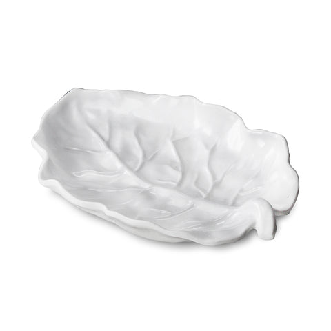 Vida Lettuce Medium Leaf Platter White