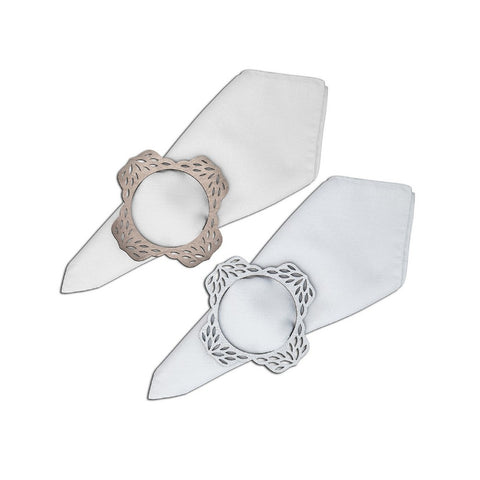 Floral Double-Sided Napkin Ring Set of 4
