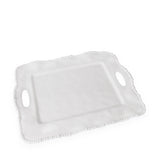 Vida Alegria Rectangle tray with handles White