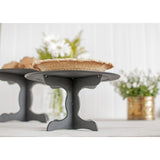 Round Collapsible Pastry and Dessert Stand, 9.25" x 5.25", Slate