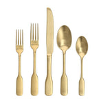 Ashton Brushed Gold Flatware, 20 Piece, Service for 4