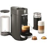 Nespresso Vertuo Plus Deluxe Coffee & Espresso Single Serve + Aeroccino - Titanium