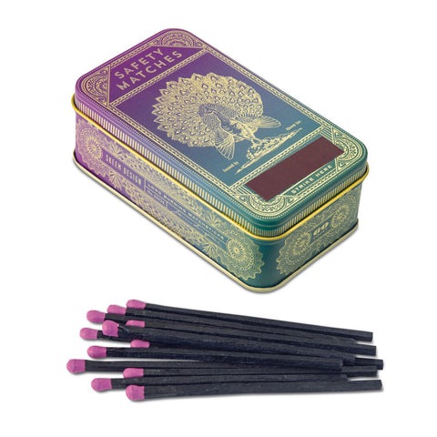 Skeem Design Peacock Match Tin Box