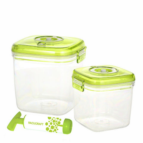 3-Piece Cube Vacuum Food Container Set