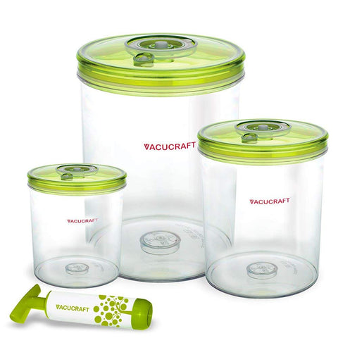 4-Piece Cylinder Vacuum Food Container Set