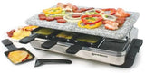8 Person Brushed Stainless Steel Raclette with Granite Stone Top