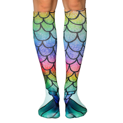 Mermaid Rainbow Knee High Socks