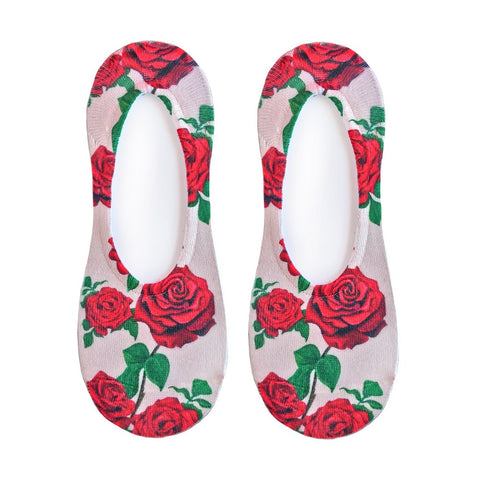 Red Roses Liner Socks